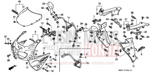 UPPER COWL (2) CBR900RRR de 1994
